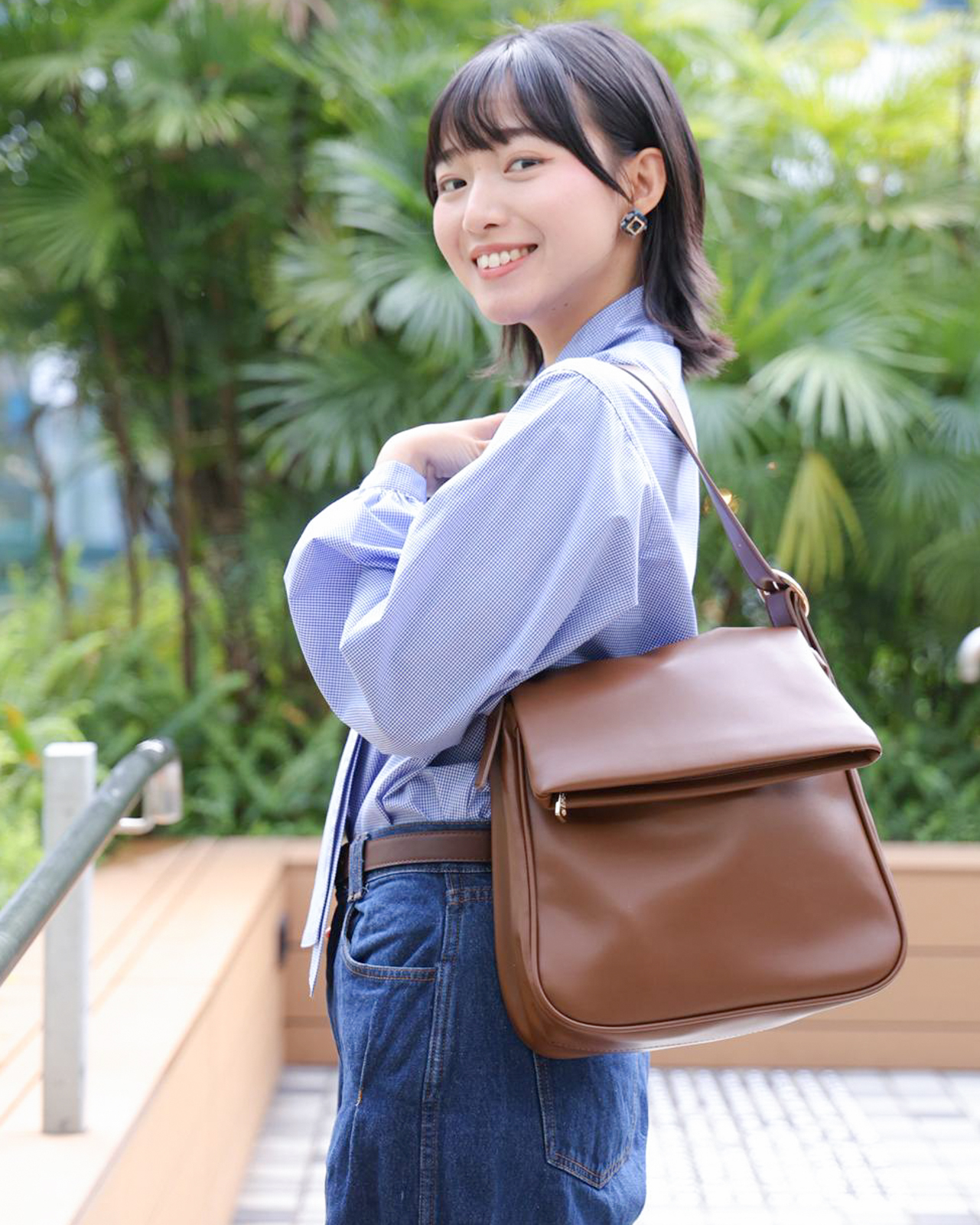 Sally 平板長短帶兩用袋 平板袋, 斜揹, 側揹, 上肩袋 玉桂啡色