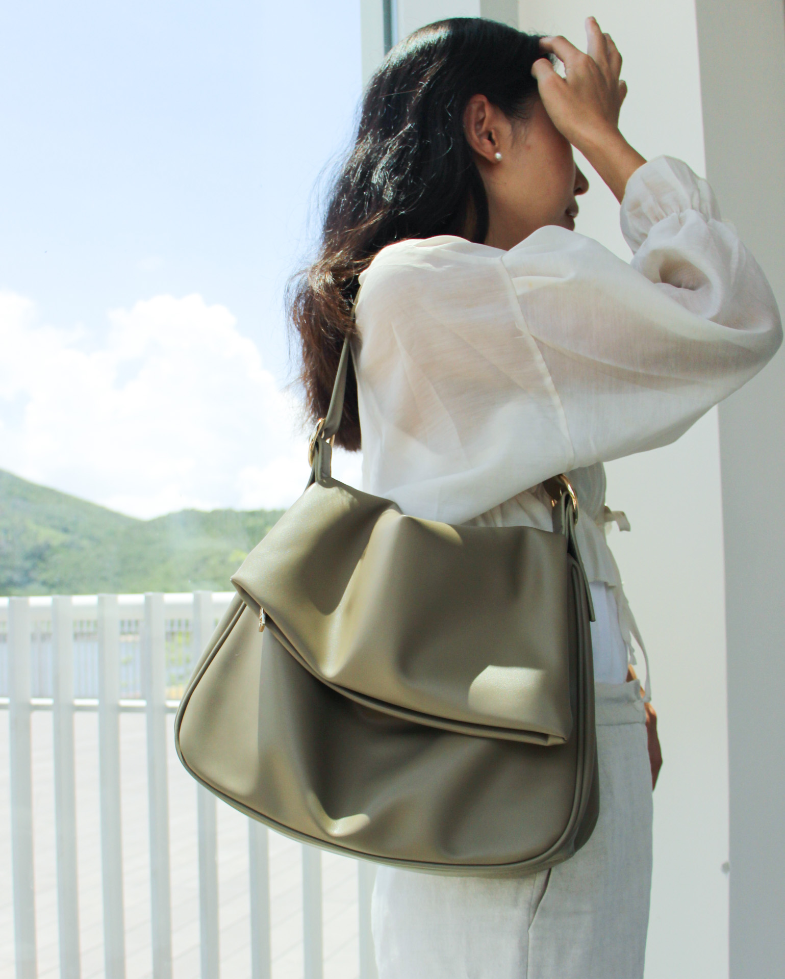 Sammy A4 長短帶兩用袋 電腦袋, 斜揹, 側揹, 上肩袋 卡奇綠 