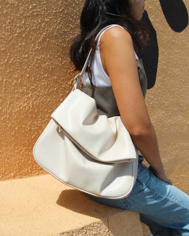 Sammy A4 長短帶兩用袋 電腦袋, 斜揹, 側揹, 上肩袋 奶白色 